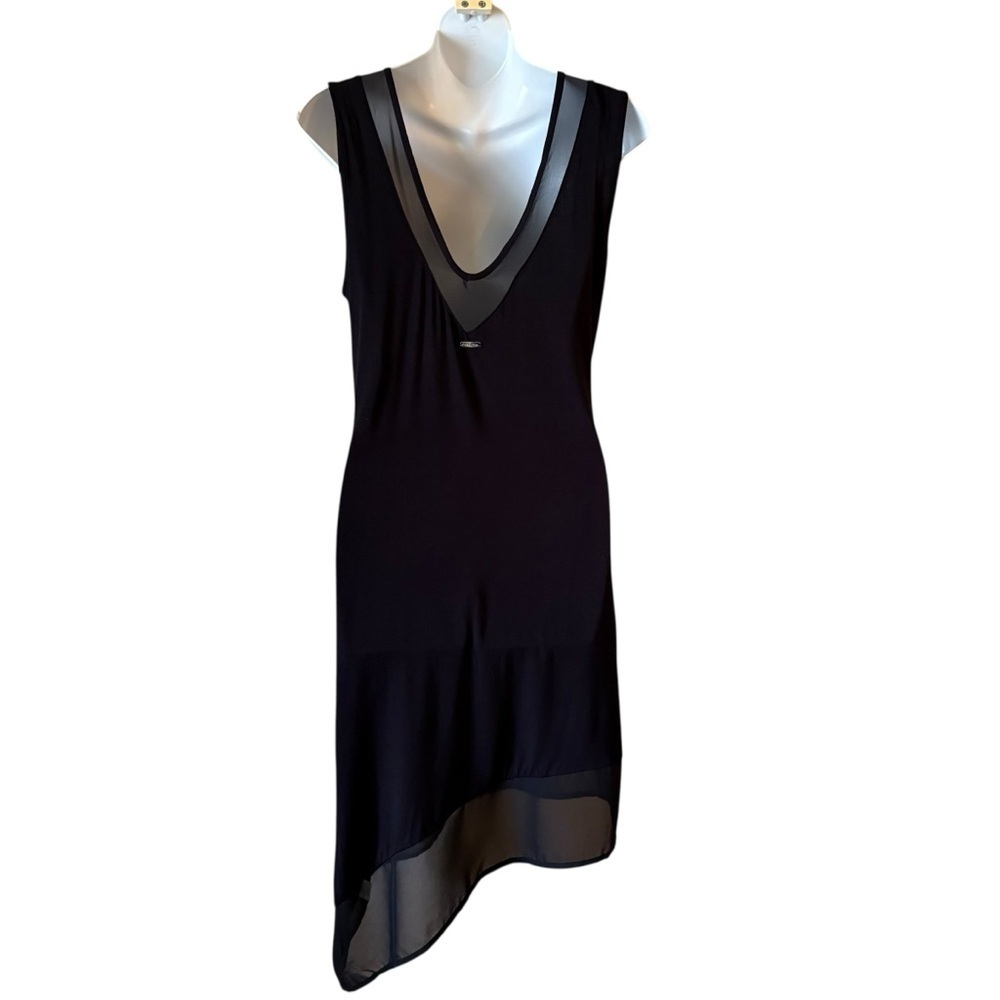 Calvin Klein Assymetrical black swim cover-up NWT size S/M - Picture 3 of 14
